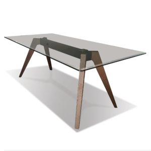 KORSON Cortona Rectangular Glass Top Dining Table SEF2191 Calgary