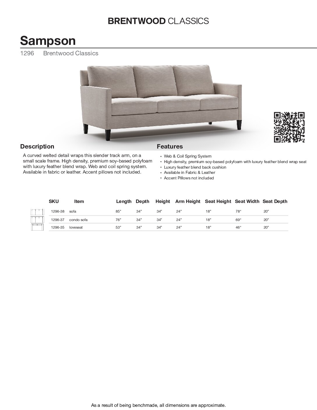 BRENTWOOD Sampson Sofa 1296-38 - Image 4
