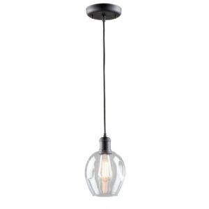 ARTCRAFT LIGHTING CLEARWATER 1 LIGHT CORD PENDANT AC10730BK Windsor