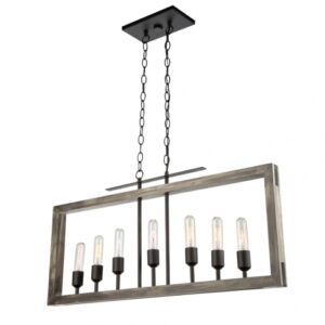 ARTCRAFT LIGHTING GATEHOUSE 7 LIGHT ISLAND PENDANT AC11657BK Vancouver