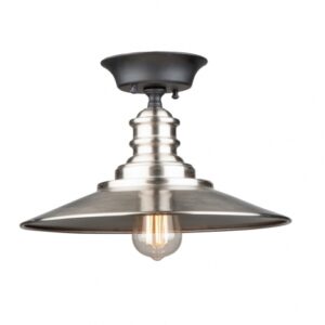 ARTCRAFT LIGHTING BROXTON 1 LIGHT METAL SHADE SEMI-FLUSH MOUNT AC11664BN Montreal