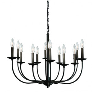 ARTCRAFT LIGHTING Wrought Iron Chandelier AC11672BK Burlington