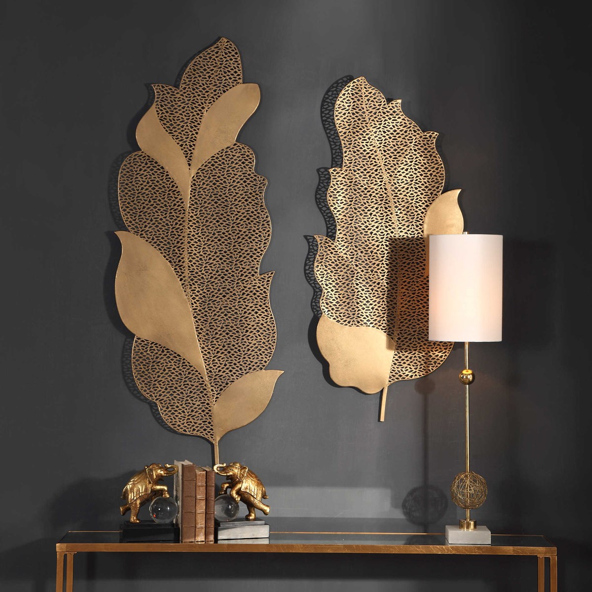 Uttermost Autumn Lace Leaf Wall Art, S/2 04154 Toronto