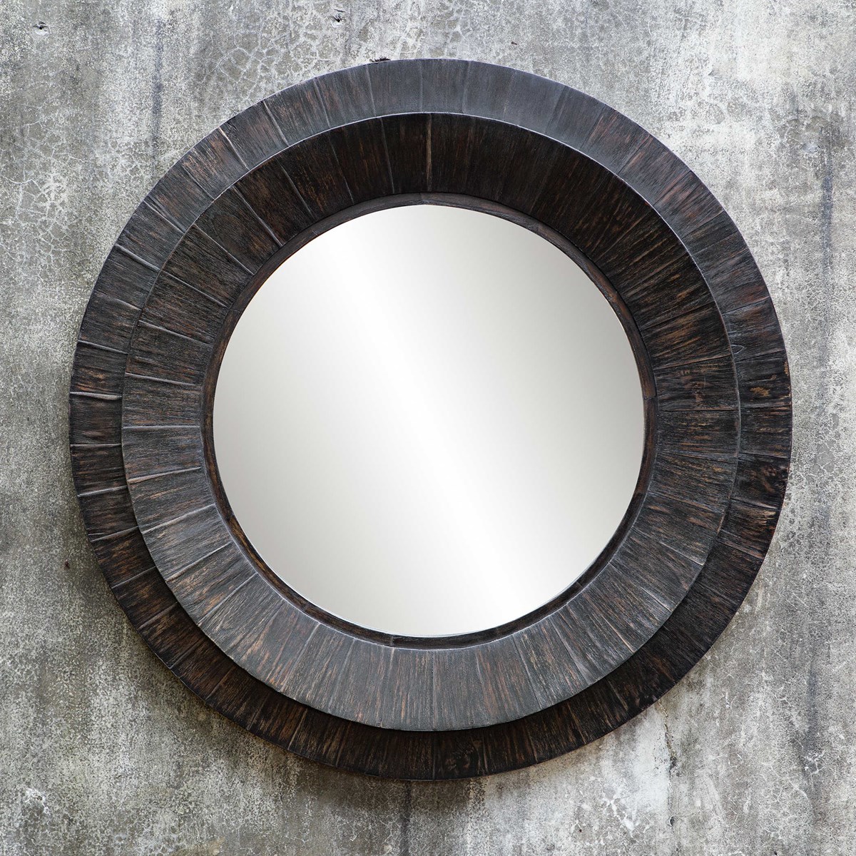 Uttermost Corral Round Wood Mirror 08166 Fredericton