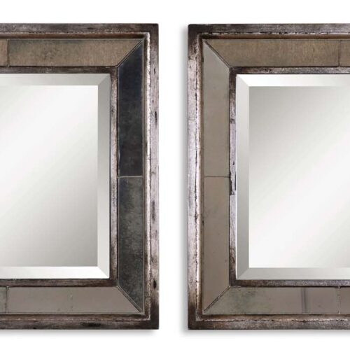 Uttermost Davion Squares Silver Mirror Set/2 13555 B regina