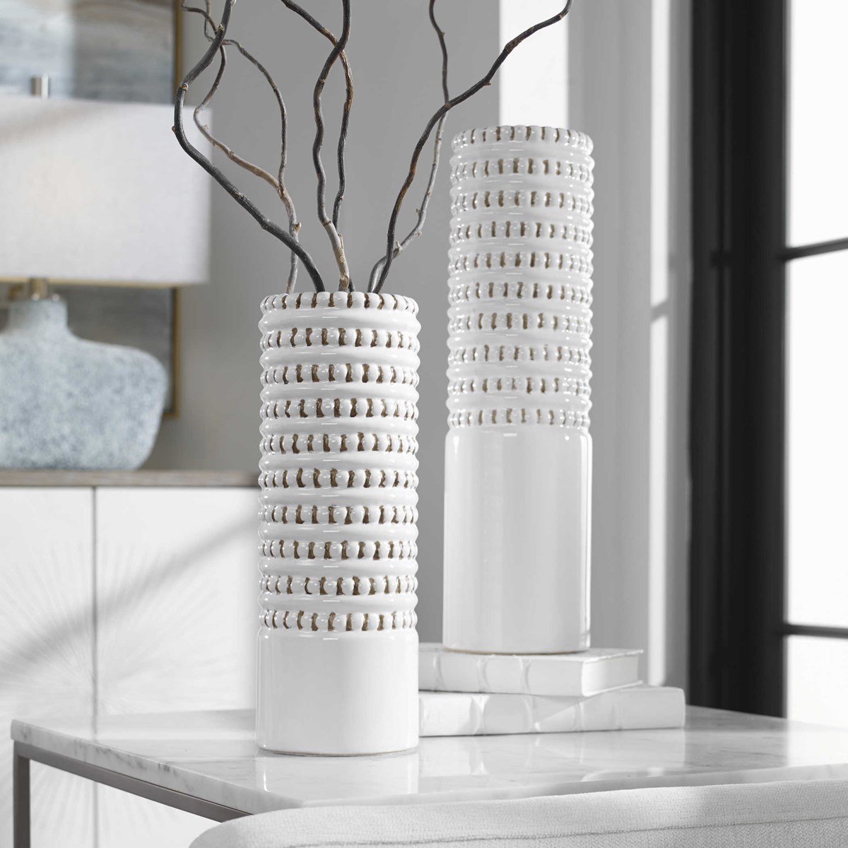 Uttermost Angelou White Vases, Set/2 17570 vancouver