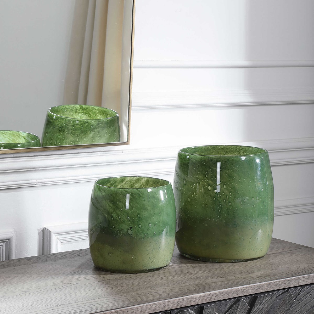 Uttermost Matcha Green Glass Vases S/2 17845 toronto