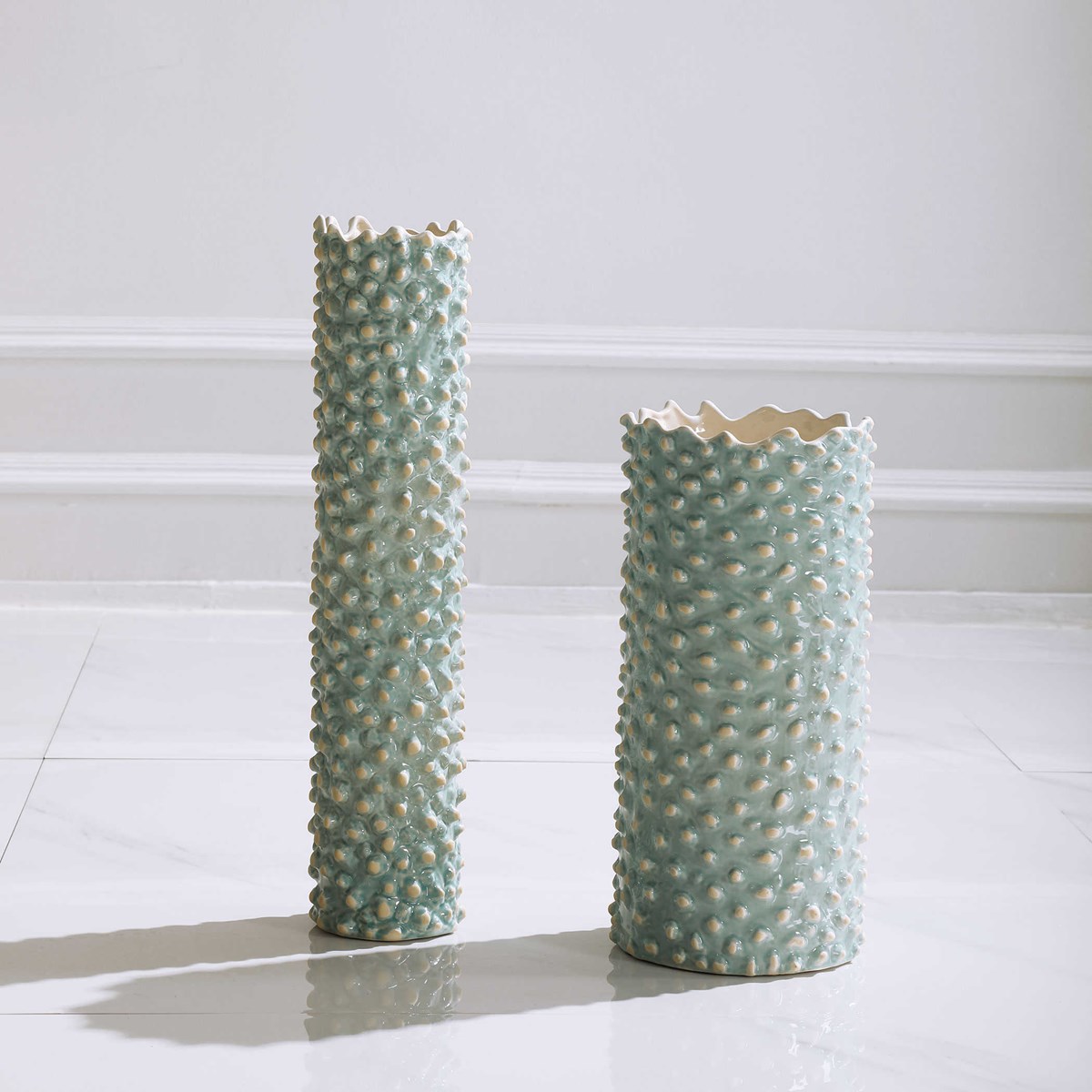 Uttermost Ciji Aqua Ceramic Vases S/2 17876 mississauga