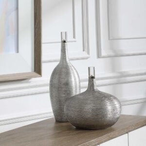 Uttermost Gatsby Silver Ribbed Bottles S/2 17883 ottawa