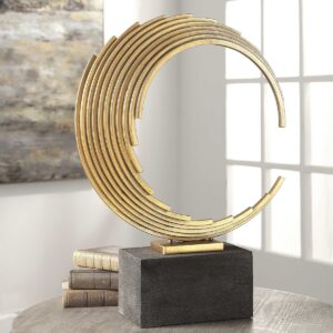 Uttermost Saanvi Curved Gold Rods Sculpture 18576 montreal