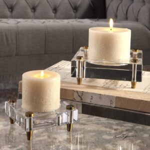 Uttermost Claire Crystal Block Candleholders S/2 18643 winnipeg