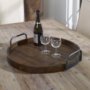 Uttermost Reine Round Wooden Tray 18749 Lavel
