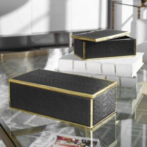 Uttermost Ukti Alligator Patterned Boxes S/2 18838 fredericton