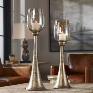 Uttermost Badal Antiqued Gold Candleholders Set/2 18848 toronto