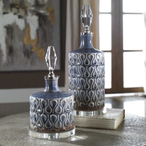 Uttermost Varuna Cobalt Blue Bottles S/2 18886 collingwood