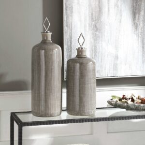 Uttermost Dhara Taupe Glaze Bottles S/2 18936 ottawa