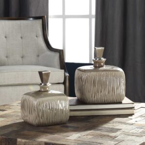 Uttermost Cayson Ribbed Ceramic Bottles S/2 18938