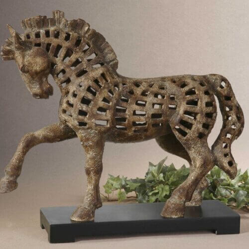 Uttermost Prancing Horse Antique Sculpture 19217 calgary