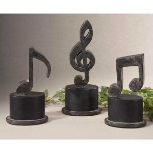 Uttermost Music Notes Metal Figurines Set/3 19280 edmonton