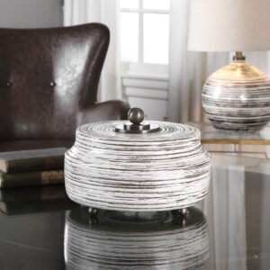 Uttermost Saltillo White Ceramic Box 20157 barrie