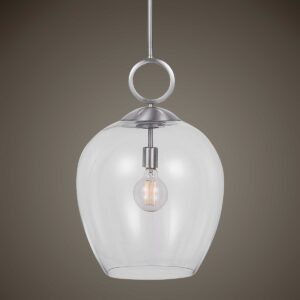Uttermost Calix Nickel 1 Light Glass Pendant 22169 halifax