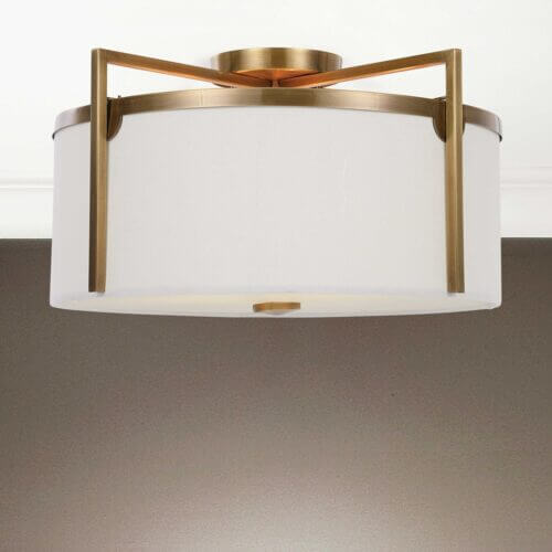 Uttermost Colfax Brass 3 Light Semi Flush 22283 fredericton