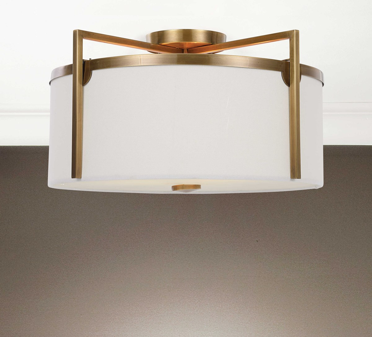 Uttermost Colfax Brass 3 Light Semi Flush 22283 fredericton