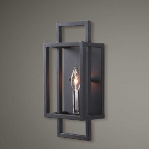 Uttermost Quadrangle 1 Light Black Sconce 22535 fredericton
