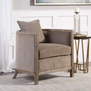 Uttermost Viaggio Gray Chenille Accent Chair 23359 caledon