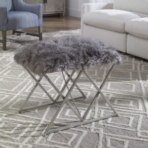 Uttermost Astairess Fur Small Bench 23373 vancouver