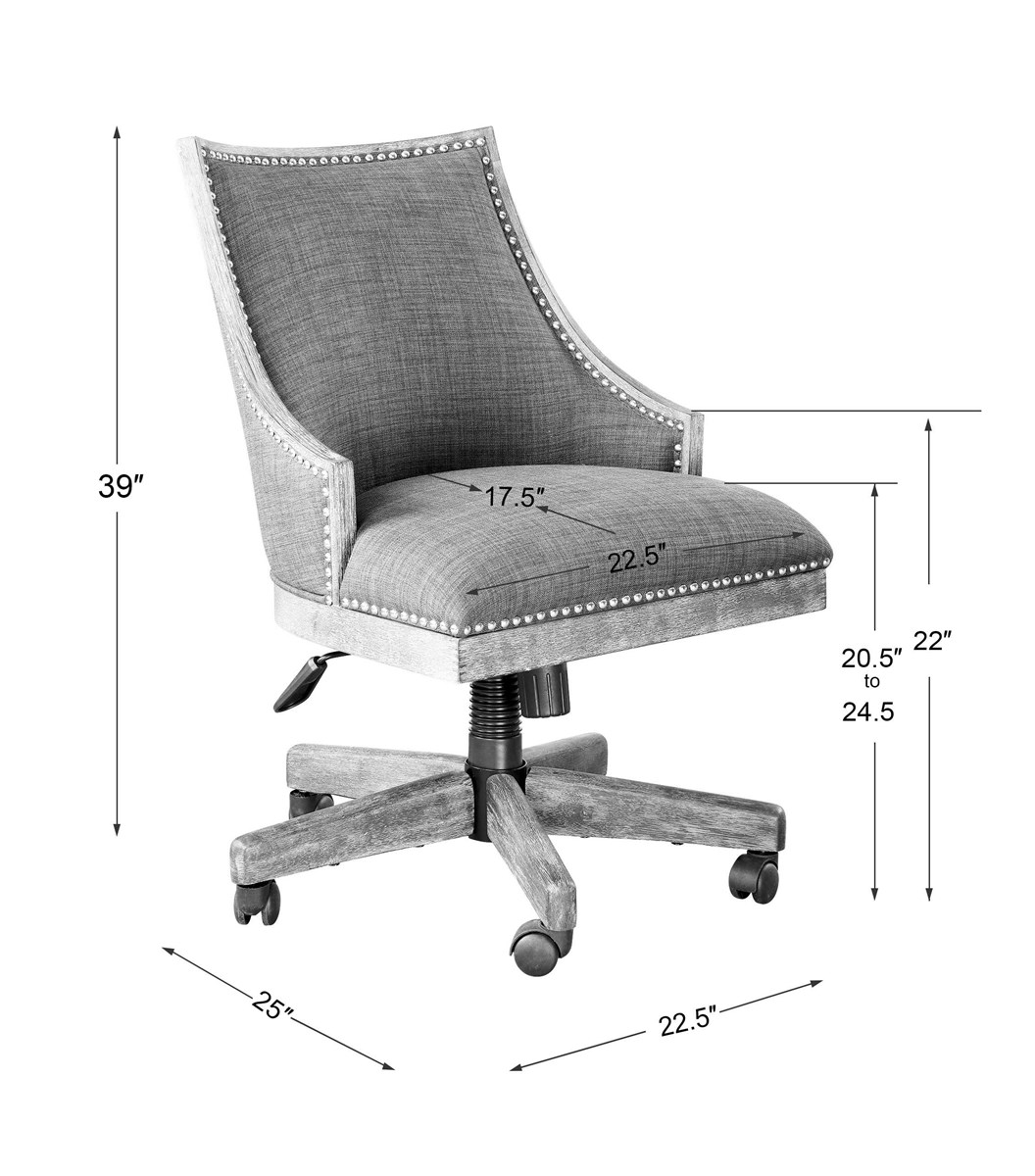 Uttermost Aidrian Charcoal Desk Chair 23431 ottawa