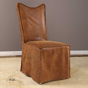 Uttermost Delroy Armless Chairs, Cognac Set Of 2 23447-2 montreal