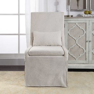 Uttermost Coley White Linen Armless Chair 23493 quecbec city
