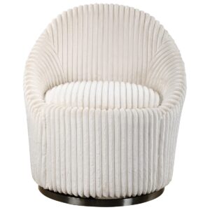 Uttermost Crue White Swivel Chair 23578 laval