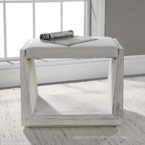 Uttermost Cabana White Small Bench 23581 calgary