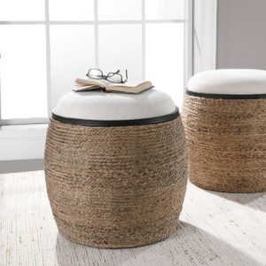 Uttermost Island Straw Accent Stool 23582 edmonton