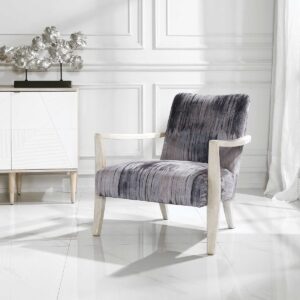 Uttermost Watercolor Gray Chenille Accent Chair 23587 brampton