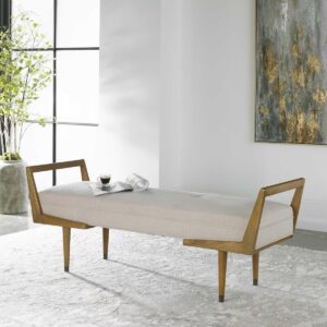 Uttermost Waylon Modern Ivory Bench 23592 edmonton
