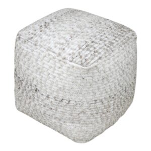 Uttermost Valda Gray Wool Pouf 23954 barrie