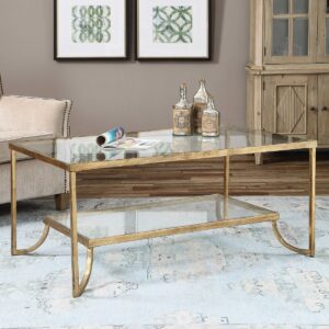 Uttermost Katina Gold Leaf Coffee Table 24540 halifax