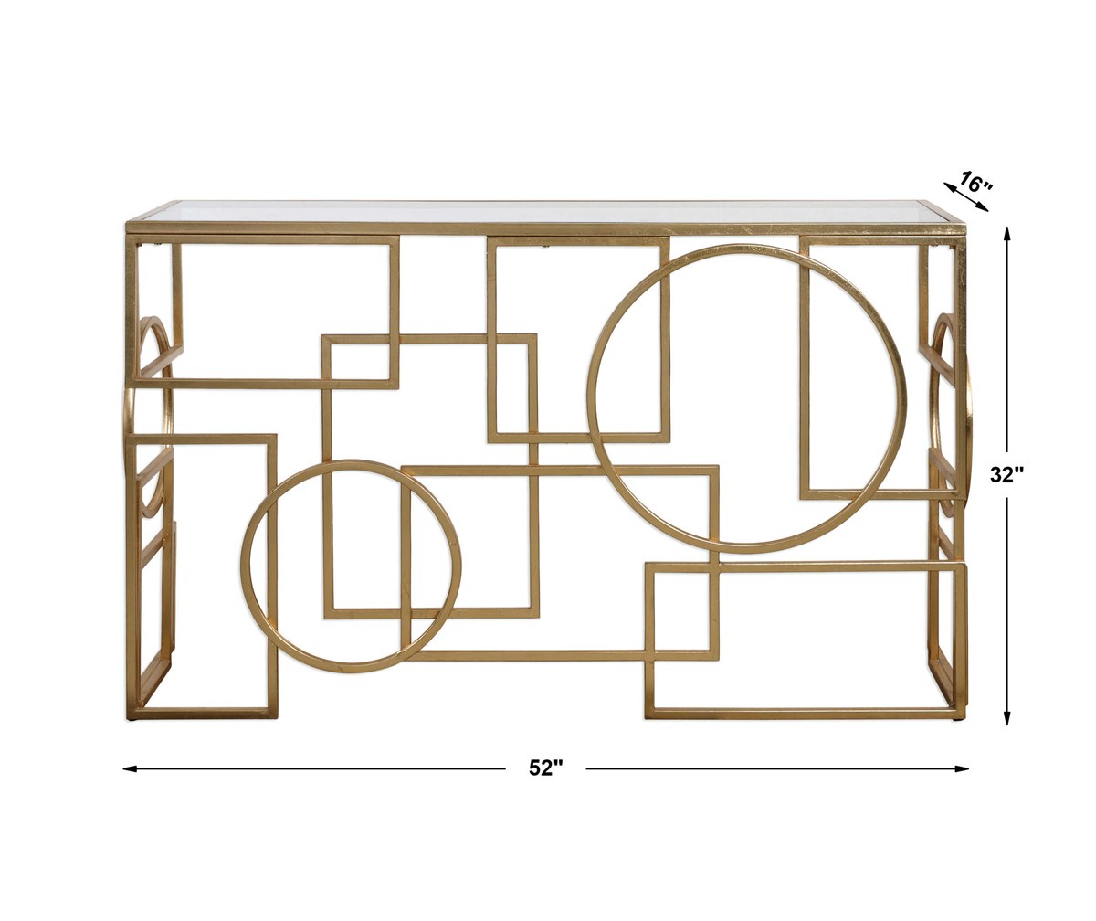 Uttermost Metria Gold Console Table 24708 montreal