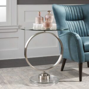 Uttermost Dixon Brushed Nickel Side Table 24750 mississauga