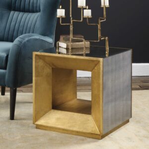 Uttermost Flair Gold Cube Table 24763 ottawa