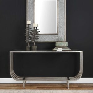 Uttermost Arlice Bright Silver Console Table 24764 montrel