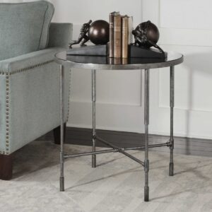 Uttermost Vande Aged Steel SideTable 24783 woodbridge