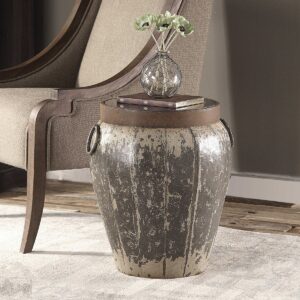 Uttermost Neith Metal Drum Accent Table 24860 kleinburg
