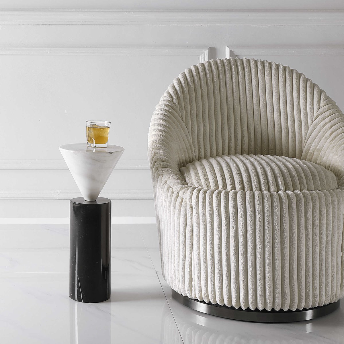 Uttermost Top Hat Marble Drink Table 24976 mississauga