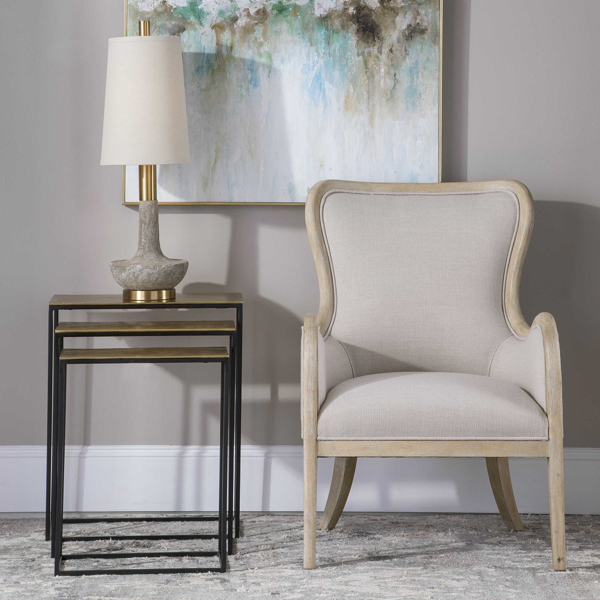 Uttermost Coreene Gold Nesting Tables Set/3 25050 QUEBEC CITY