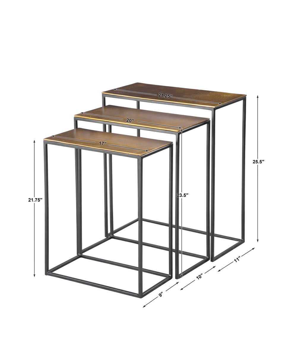 Uttermost Coreene Gold Nesting Tables Set/3 25050 QUEBEC CITY