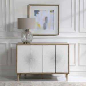 Uttermost Dani 4 Door White Cabinet 25084 caledon